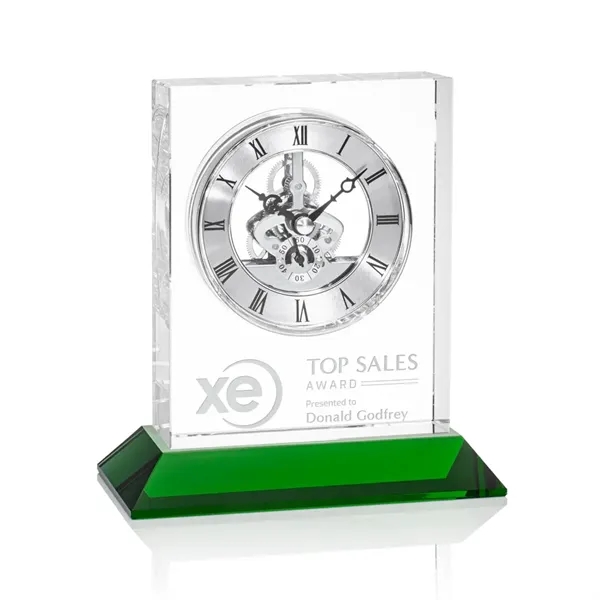 The exquisite optical crystal Ashland Clock on Base features a captivating... from ASI 84592 St Regis Group / St Regis