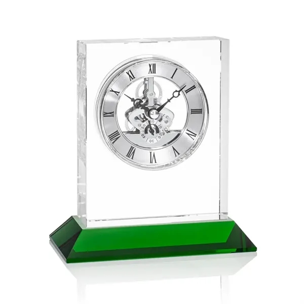 The exquisite optical crystal Ashland Clock on Base features a captivating... from ASI 84592 St Regis Group / St Regis