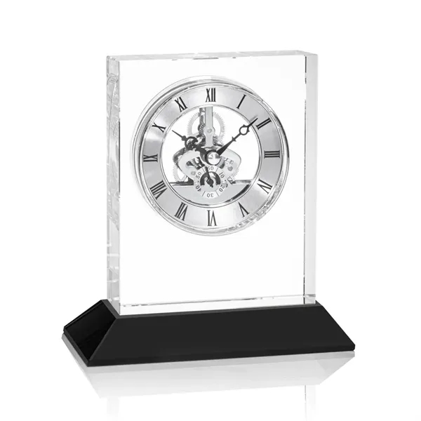 The exquisite optical crystal Ashland Clock on Base features a captivating... from ASI 84592 St Regis Group / St Regis
