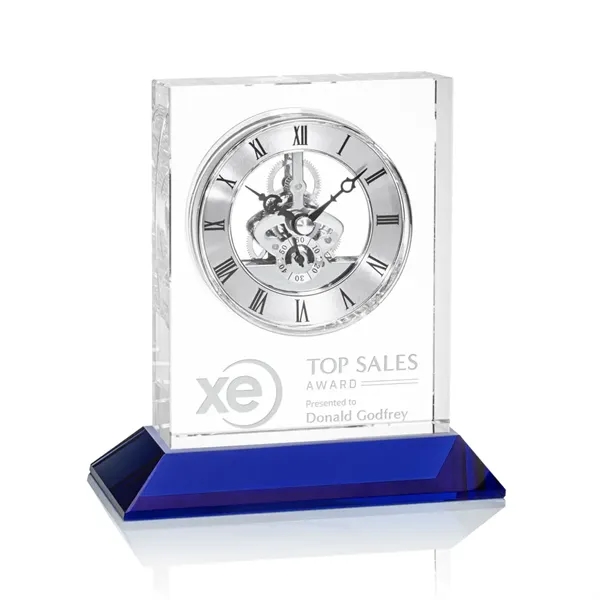 The exquisite optical crystal Ashland Clock on Base features a captivating... from ASI 84592 St Regis Group / St Regis