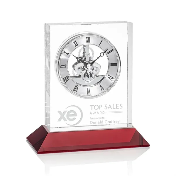 The exquisite optical crystal Ashland Clock on Base features a captivating... from ASI 84592 St Regis Group / St Regis