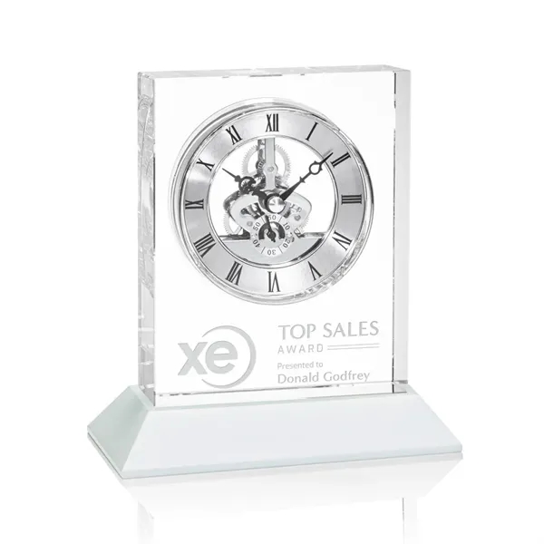 The exquisite optical crystal Ashland Clock on Base features a captivating... from ASI 84592 St Regis Group / St Regis