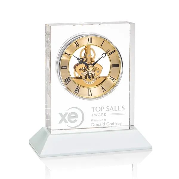 The exquisite optical crystal Ashland Clock on Base features a captivating... from ASI 84592 St Regis Group