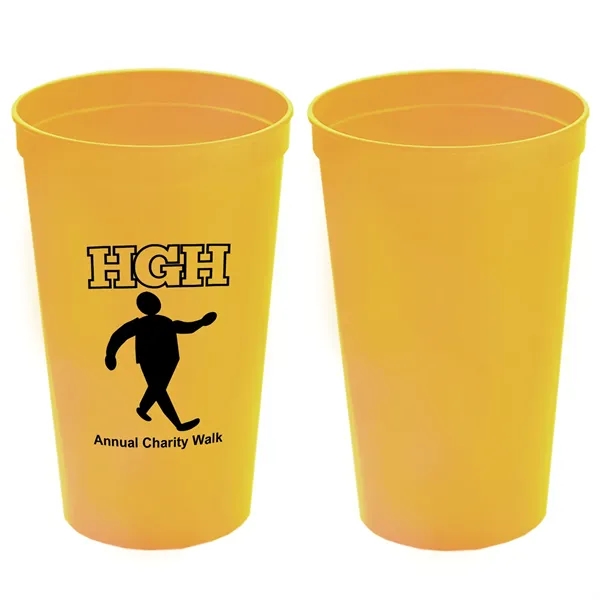 Stackable polypropylene stadium cup of 22 oz. capacity with imprint... from ASI 37218 Athena Promo (tm)