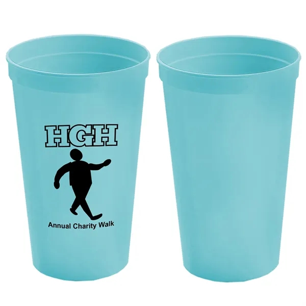Stackable polypropylene stadium cup of 22 oz. capacity with imprint... from ASI 37218 Athena Promo (tm)