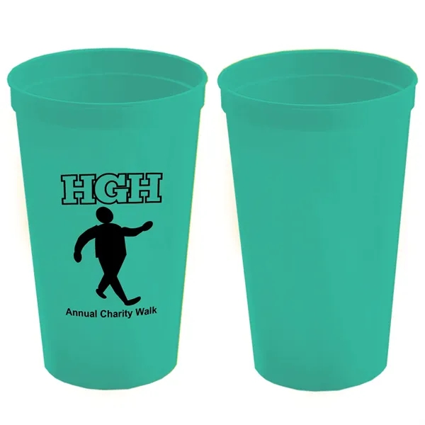 Stackable polypropylene stadium cup of 22 oz. capacity with imprint... from ASI 37218 Athena Promo (tm)