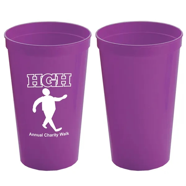 Stackable polypropylene stadium cup of 22 oz. capacity with imprint... from ASI 37218 Athena Promo (tm)