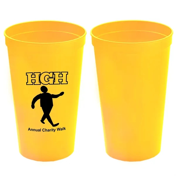 Stackable polypropylene stadium cup of 22 oz. capacity with imprint... from ASI 37218 Athena Promo (tm)