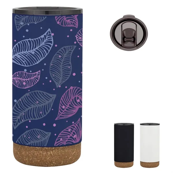 16-ounce double wall stainless steel tumbler with screw-on lid and rubberized... from ASI 61125 Hit Promotional Products / Hit®