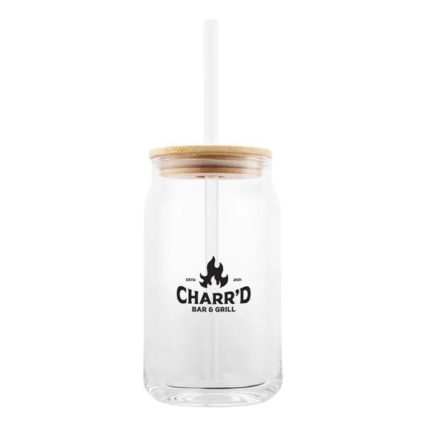 17 oz. soda lime glass with bamboo lid and 8" straw.... from ASI 61125 Hit Promotional Products / Hit®