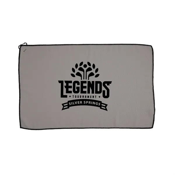 16.5" x 25" recycled polyester golf towel with carabiner attachment.... from ASI 61125 Hit Promotional Products / Hit®