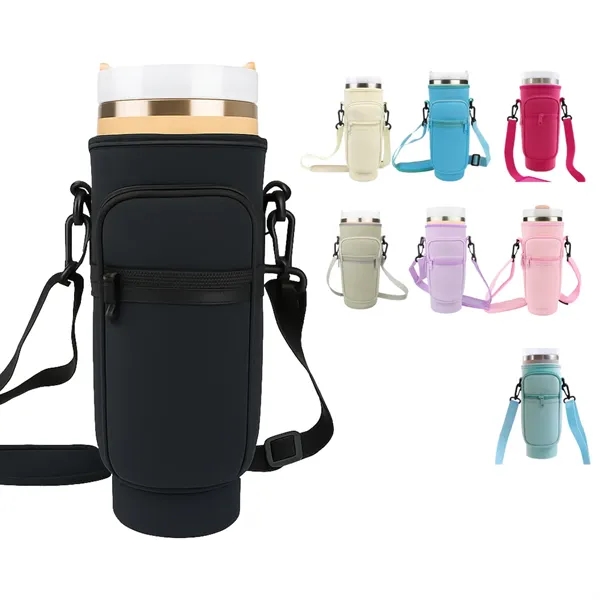 Upgraded sling bag for 40oz handled tumblers with multi-pocket storage, imprint-ready... from ASI 72657 Active Life Promo / Active Life Promo Active Life