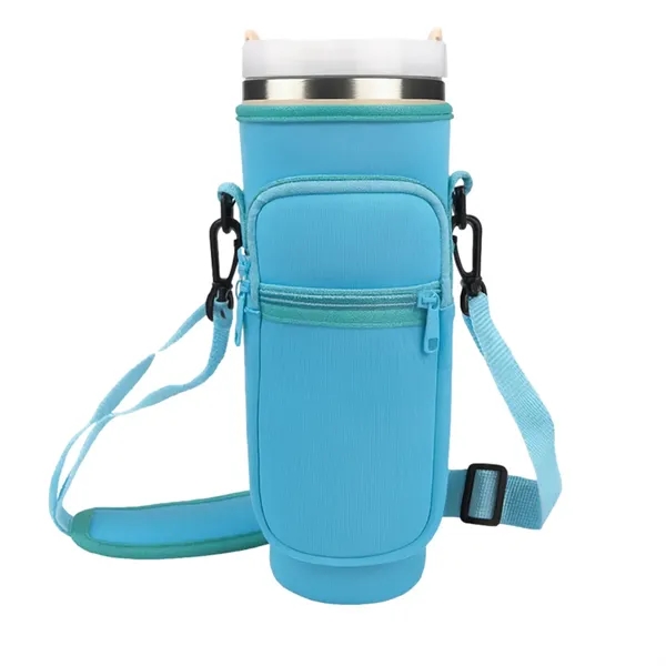 Upgraded sling bag for 40oz handled tumblers with multi-pocket storage, imprint-ready... from ASI 72657 Active Life Promo / Active Life Promo Active Life