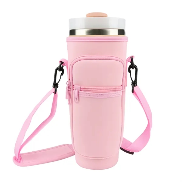 Upgraded sling bag for 40oz handled tumblers with multi-pocket storage, imprint-ready... from ASI 72657 Active Life Promo / Active Life Promo Active Life