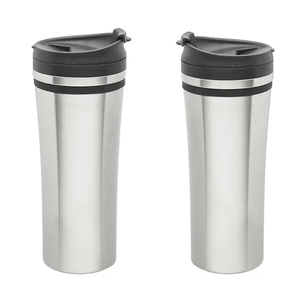 Insulated stainless steel travel tumbler of 15 oz. capacity plus 1... from ASI 37218 Athena Promo (tm)