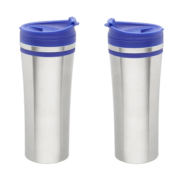 Insulated stainless steel travel tumbler of 15 oz. capacity plus 1... from ASI 37218 Athena Promo (tm)