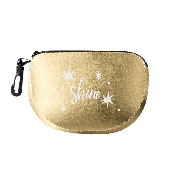 U-shaped metallic-neoprene utility bag with reinforced gusset, zipper closure and carabiner... from ASI 74710 Numo / NUMO