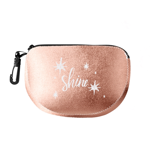 U-shaped metallic-neoprene utility bag with reinforced gusset, zipper closure and carabiner... from ASI 74710 Numo / NUMO