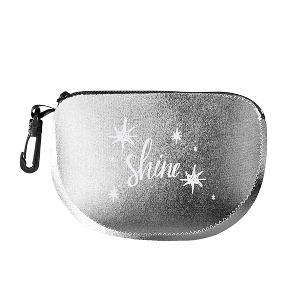 U-shaped metallic-neoprene utility bag with reinforced gusset, zipper closure and carabiner... from ASI 74710 Numo / NUMO