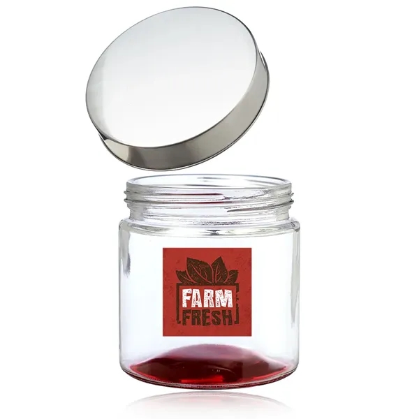 27 oz. promotional glass candy jar with iron lid.... from ASI 39552 BEL Promo