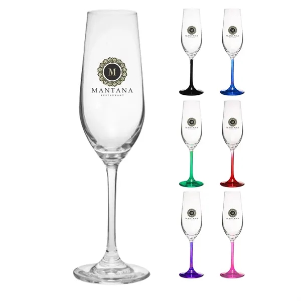 8.3 oz. 100% Lead free crystal wine glass; with colored stem... from ASI 39552 BEL Promo