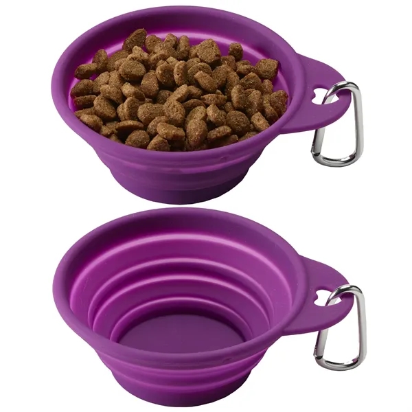 Collapsible pet bowl with carabiner of 8 oz. capacity plus 1... from ASI 37218 Athena Promo (tm)