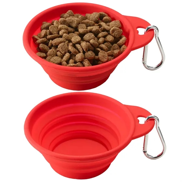Collapsible pet bowl with carabiner of 8 oz. capacity plus 1... from ASI 37218 Athena Promo (tm)