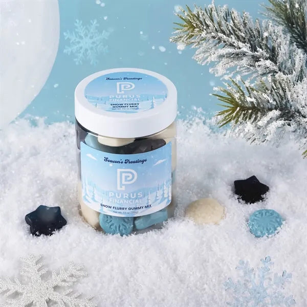 7 oz jar of a snowflake-shaped gummy mix with three different... from ASI 61966 HPG / SugarSpot