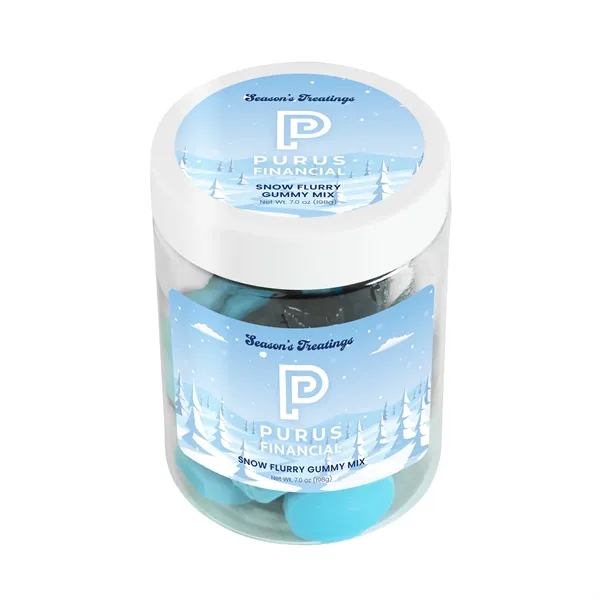 7 oz jar of a snowflake-shaped gummy mix with three different... from ASI 61966 HPG / SugarSpot