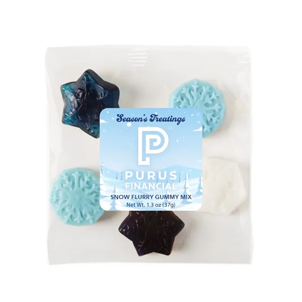 1.3 oz taster packet of a snowflake-shaped gummy mix with three... from ASI 61966 HPG / SugarSpot