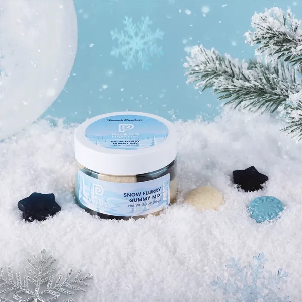 3 oz jar of a snowflake-shaped gummy mix with three different... from ASI 61966 HPG / SugarSpot