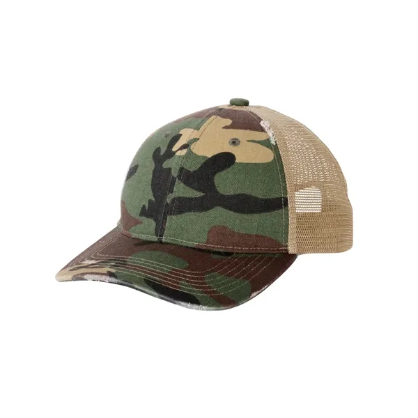 Distressed vintage-style mesh back cap with breathable comfort and snapback closure-ideal... from ASI 72657 Active Life Promo / Active Life