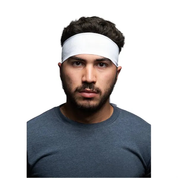 Athletic tie back polyester sports headband plus 1 color silkscreen imprint... from ASI 37218 Athena Promo (tm)