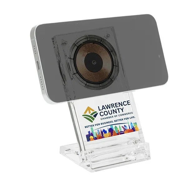 The ClearCharge Pro is a sleek 15W acrylic wireless charging stand... from ASI 62660 Innovation Line