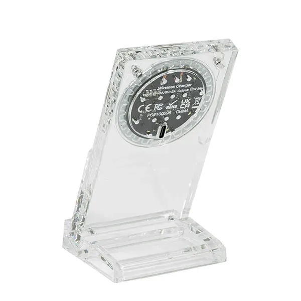 The ClearCharge Pro is a sleek 15W acrylic wireless charging stand... from ASI 62660 Innovation Line