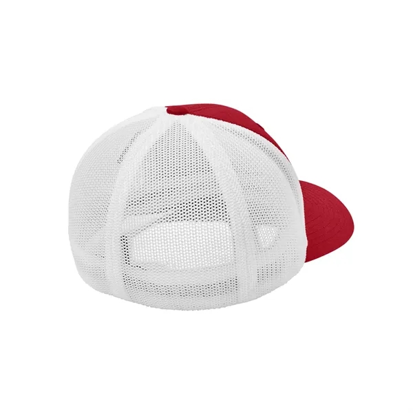 Breathable Flexfit trucker hat with mesh panels, structured fit, and modern... from ASI 72657 Active Life Promo / Active Life