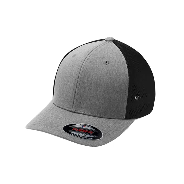 Breathable Flexfit trucker hat with mesh panels, structured fit, and modern... from ASI 72657 Active Life Promo / Active Life