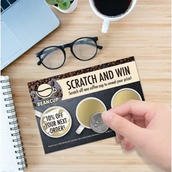 Index-card sized Scratch-N-Win card with gold scratch-off material. US Made!... from ASI 43530 California Tattoos