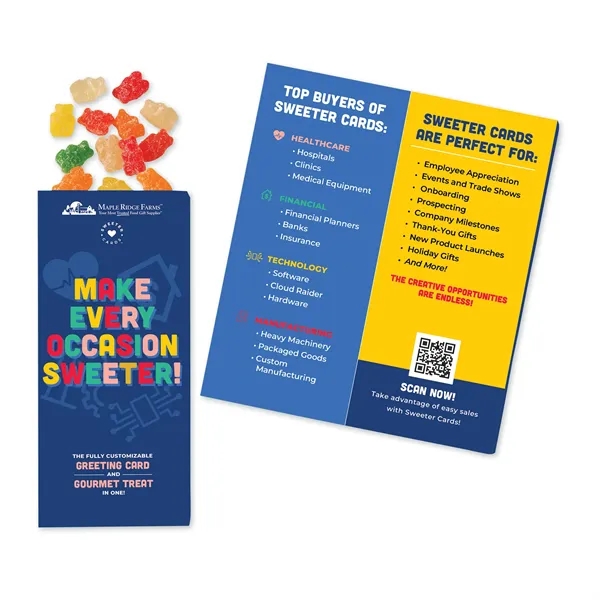 Fully customizable greeting card and a delicious treat of Albanese® Sour... from ASI 68680 Maple Ridge Farms Inc / Sweeter Cards