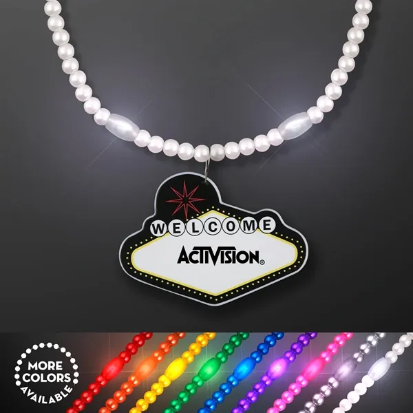 LED Bead Necklace with Las Vegas Medallion; Imprint Pricing... from ASI 34194 ALightPromos