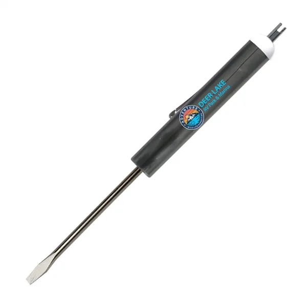 5.87" x 0.5" Diameter standard flat blade screwdriver with a valve... from ASI 54040 Fey Promo / Mi Line by Fey
