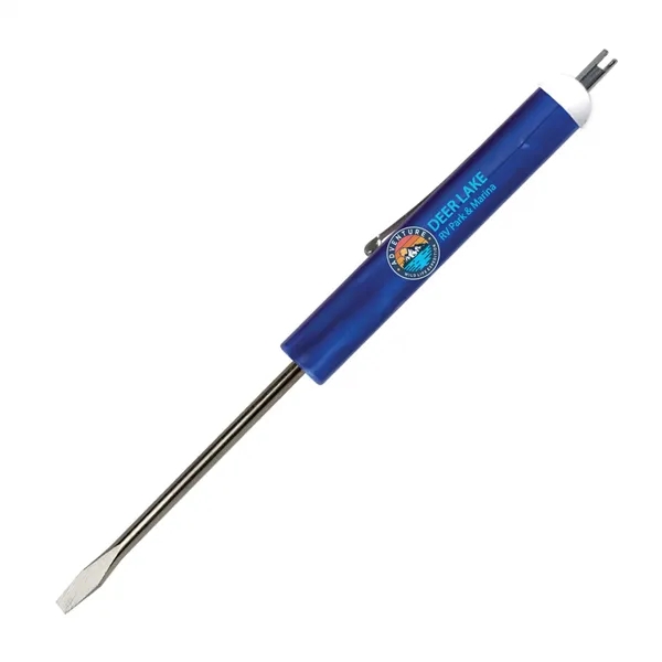 5.87" x 0.5" Diameter standard flat blade screwdriver with a valve... from ASI 54040 Fey Promo / Mi Line by Fey