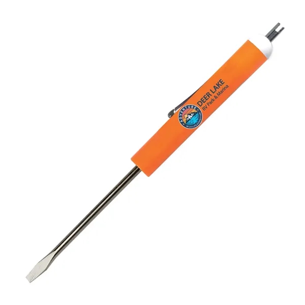 5.87" x 0.5" Diameter standard flat blade screwdriver with a valve... from ASI 54040 Fey Promo / Mi Line by Fey