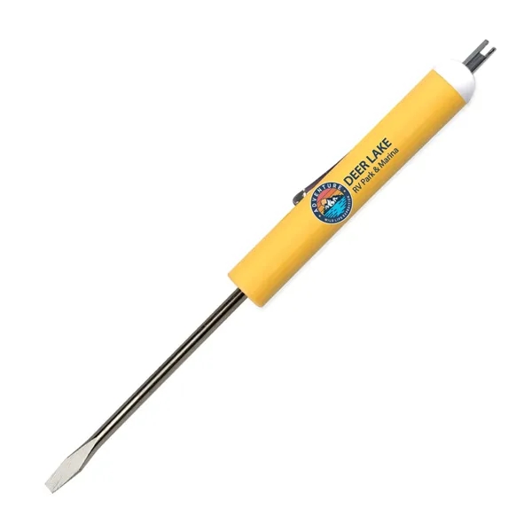 5.87" x 0.5" Diameter standard flat blade screwdriver with a valve... from ASI 54040 Fey Promo / Mi Line by Fey