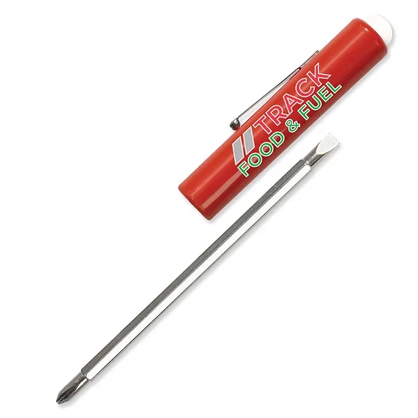 Reversible pocket screwdriver with standard flat blade and Phillips head.... from ASI 54040 Fey Promo / Mi Line by Fey