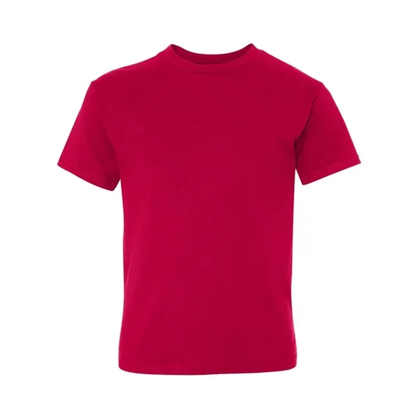 Hanes youth T-shirt with double-needle stitching and shoulder-to-shoulder tape.... from ASI 84358 S&S Activewear