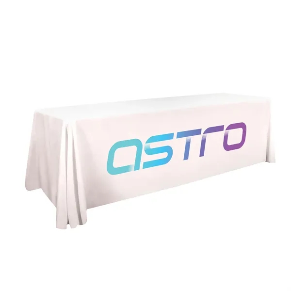 8' polyester table throws with 3 sides, draped corners and a... from ASI 87188 Showdown Displays