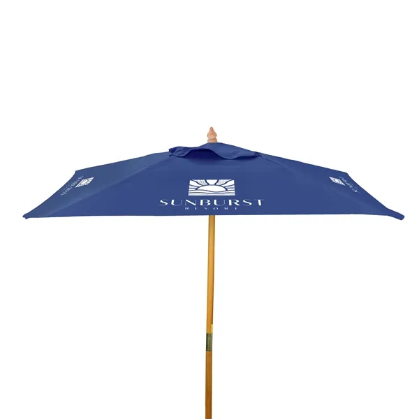 With a bold square canopy, this durable wood umbrella blends eco-friendly... from ASI 87188 Showdown Displays