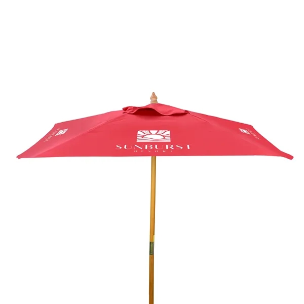 With a bold square canopy, this durable wood umbrella blends eco-friendly... from ASI 87188 Showdown Displays