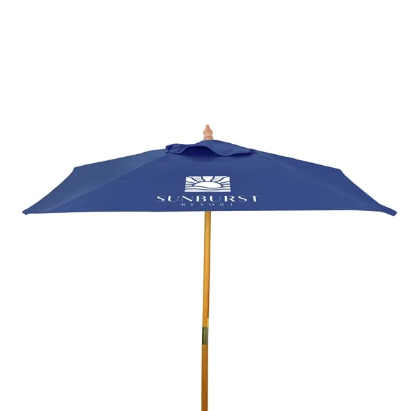 With a bold square canopy, this durable wood umbrella blends eco-friendly... from ASI 87188 Showdown Displays